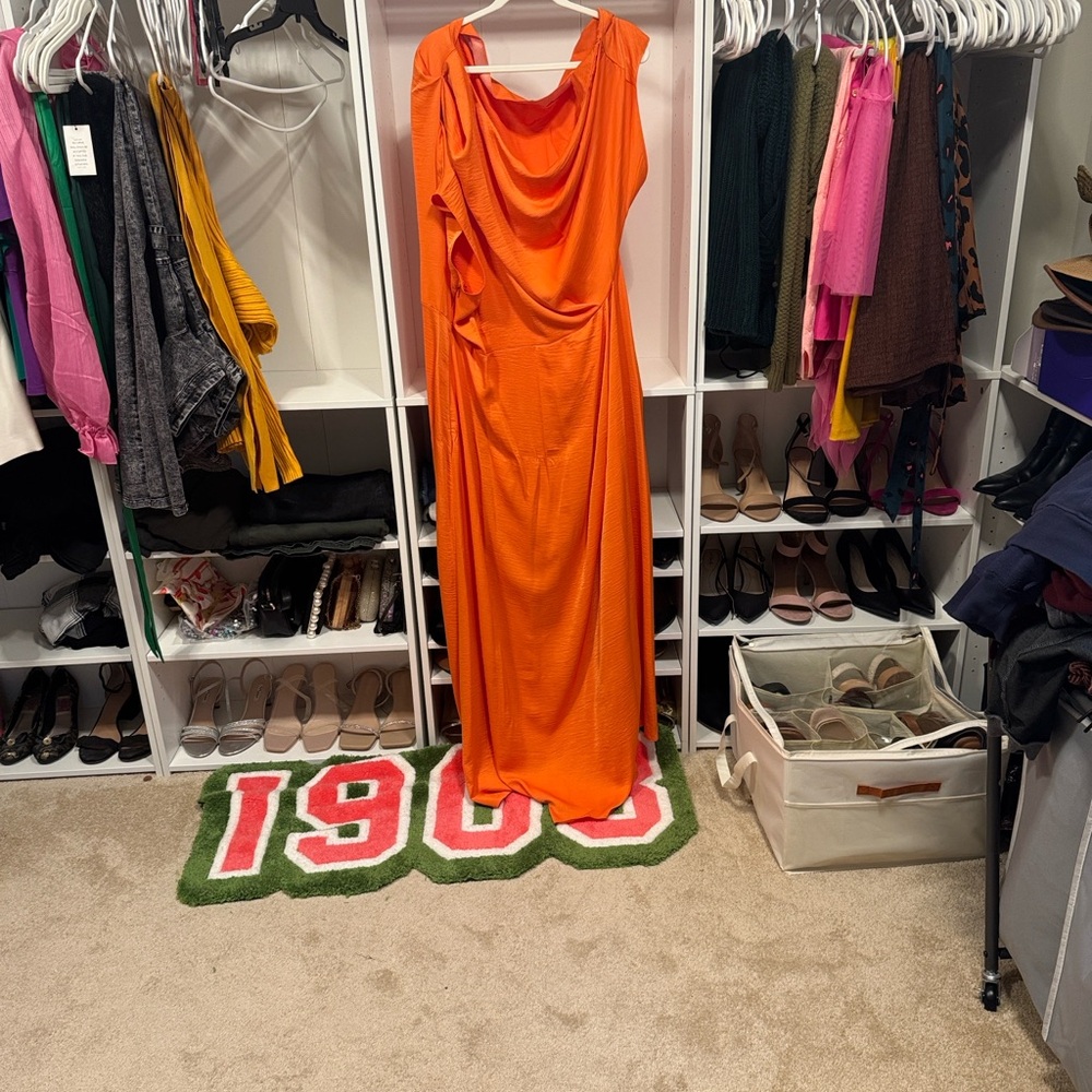 ASOS Curve Vibrant Orange Maxi Dress